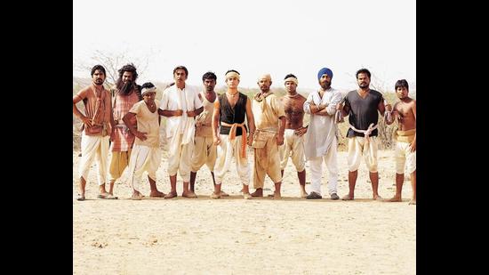 The iconic cricket team of villagers in Lagaan. The iconic cricket team of villagers in Lagaan.