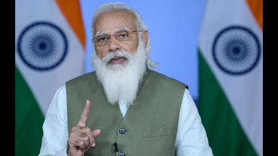 Indian Prime Minister Narendra Modi speaks at UN 'High-Level Dialogue on Desertification, Land Degradation & Drought', in New Delhi on Monday. (ANI)