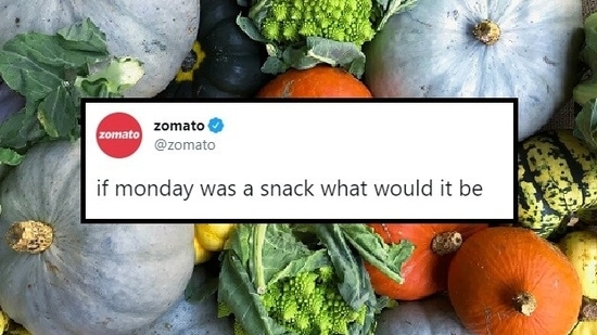 Zomato asked how tweeple thought Monday as a snack would look like.(Twitter/@zomato)