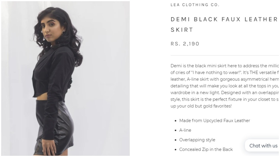 The Demi black faux leather skirt.(leaclothingco.com)