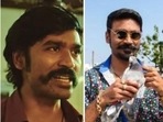 (From left to right) Dhanush in Jagame Thandhiram, Maari and Vada Chennai. (From left to right) Dhanush in Jagame Thandhiram, Maari and Vada Chennai.