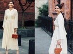 Sonam Kapoor is ‘all smiles on a date night’, teams white fluid dress with <span class='webrupee'>₹</span>1.8 lakh handbag(Instagram/sonamkapoor)