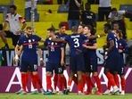France players celebrate after the first and only goal against Germany in their Euro 2020 Group F encounter(AP) France players celebrate after the first and only goal against Germany in their Euro 2020 Group F encounter(AP)