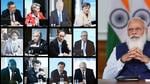 Prime Minister Narendra Modi participates in the first outreach session of the G7 summit via video conferencing in New Delhi on Sunday. (ANI) Prime Minister Narendra Modi participates in the first outreach session of the G7 summit via video conferencing in New Delhi on Sunday. (ANI)