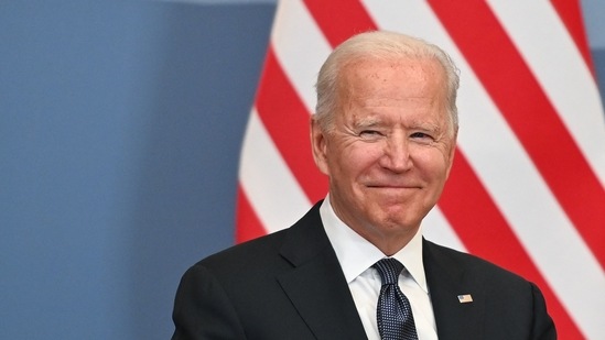 US President Joe Biden smiles during a bilateral meeting with Swiss president of the Swiss confederation and in Geneva on June 15, 2021. (AFP) US President Joe Biden smiles during a bilateral meeting with Swiss president of the Swiss confederation and in Geneva on June 15, 2021. (AFP)