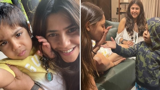 Ekta Kapoor shared new pictures of her son Ravie on Instagram. Ekta Kapoor shared new pictures of her son Ravie on Instagram.