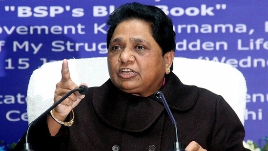BSP supremo Mayawati addresses a press conference at the party office in Lucknow.(ANI FILE PHOTO)