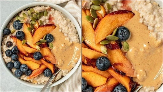 Recipe: A comforting bowl of Cinnamon Peach Oats make Tuesday less miserable(Instagram/plantbasedrd)