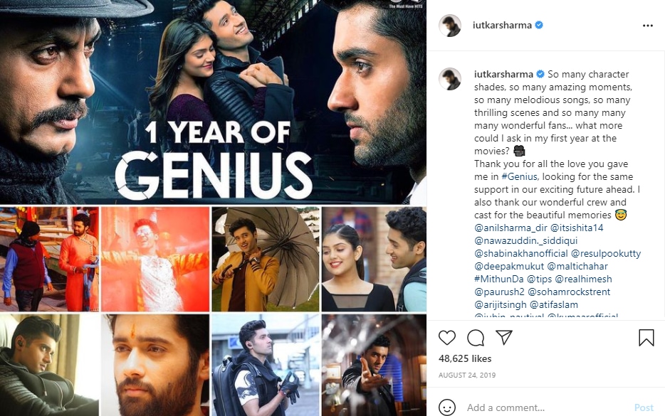 Utkarsh Sharma was seen in Genius.