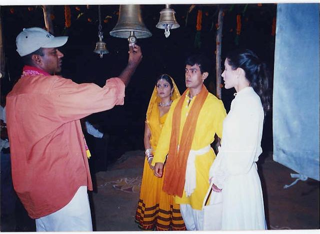A behind the scene moment from Lagaan (2011). A behind the scene moment from Lagaan (2011).