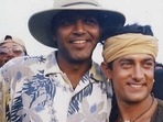 Director Ashutosh Gowarikar and Aamir Khan during the shooting of Lagaan (2001).