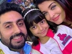 Abhishek Bachchan with his wife Aishwarya Rai and daughter Aaradhya. Abhishek Bachchan with his wife Aishwarya Rai and daughter Aaradhya.