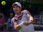 Andy Murray made a winning return in his first singles match on grass for three years. (AP) Andy Murray made a winning return in his first singles match on grass for three years. (AP)
