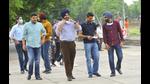Visitors moving around without face masks at Sukhna Lake in Chandigarh on Wednesday. (Keshav Singh/HT) Visitors moving around without face masks at Sukhna Lake in Chandigarh on Wednesday. (Keshav Singh/HT)