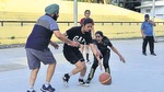 Basketball players practising at Guru Nanak Stadium in Ludhiana on Wednesday. (Harsimar Pal Singh/HT) Basketball players practising at Guru Nanak Stadium in Ludhiana on Wednesday. (Harsimar Pal Singh/HT)
