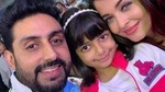 Abhishek Bachchan with his wife Aishwarya Rai and daughter Aaradhya.