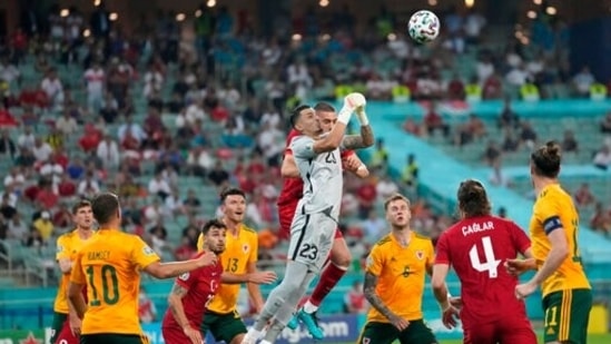 Uhurcan Cakir was Turkey's best player on the night, making multiple crucial saves throughout the 90 minutes.(AP)