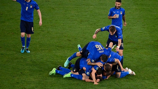 Italy rejoiced in Rome as they sealed a second consecutive 3-0 to become the first team to enter the Round of 16 of Euro 2020.(AP)