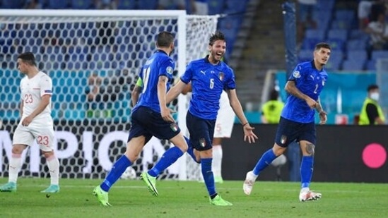 Manuel Locatelli added a second goal in the 52nd minute to double Italy's advantage(AP)