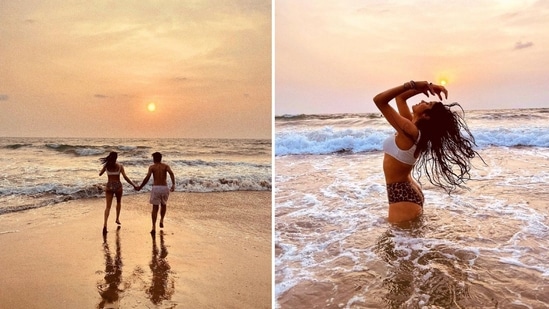 Janhvi Kapoor shared pictures from her beach outing with her friend, Orhan Awatramani.