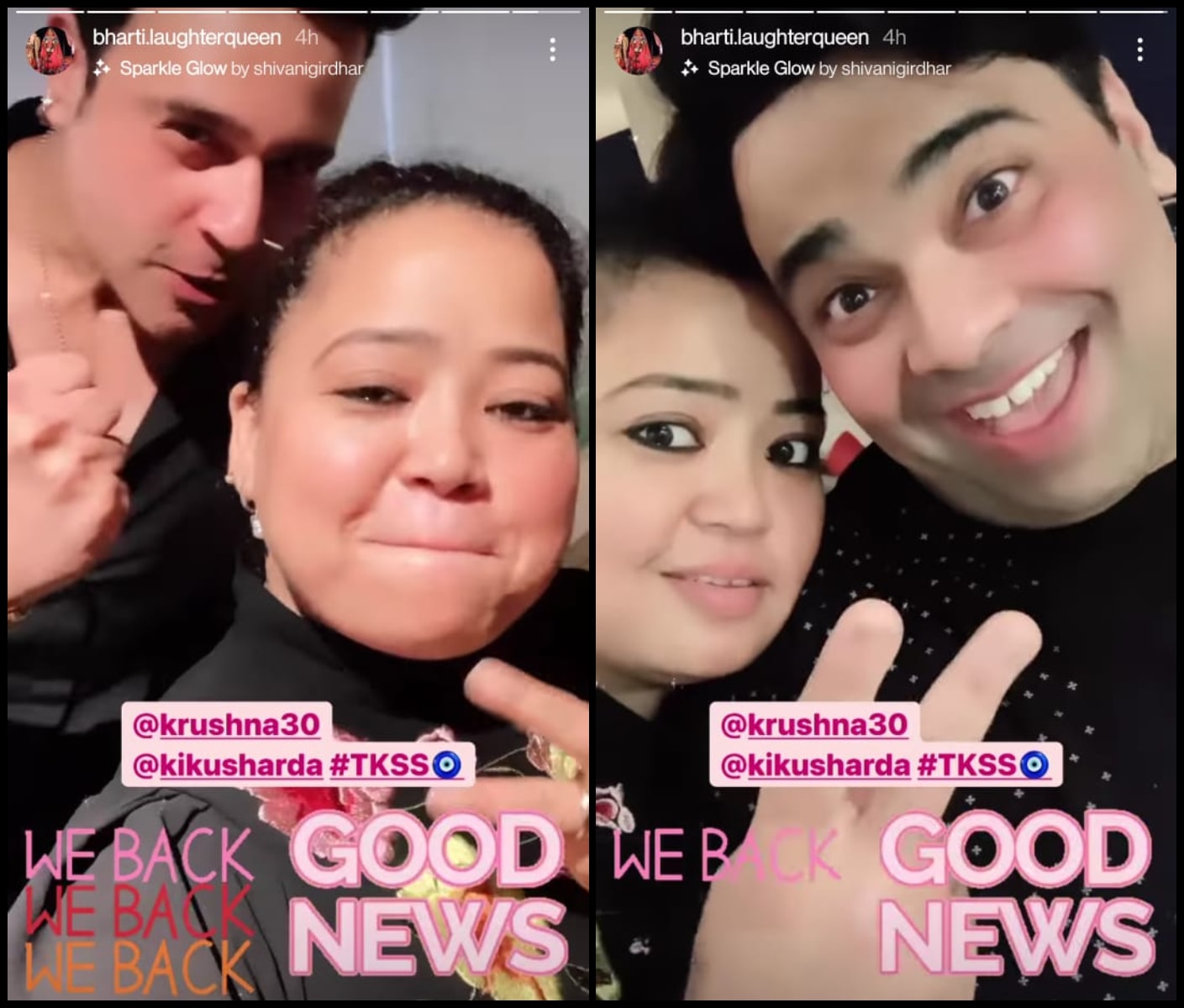 Bharti Singh shared a video with Krushna Abhishek and Kiku Sharda on Instagram Stories.