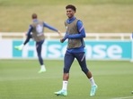 England's Marcus Rashford during training