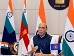 Defence Minister Rajnath also hailed the “bravery, valour and sacrifice” of Indian soldiers who sacrificed their lives for the nation during the Galwan clash. (ANI Photo) Defence Minister Rajnath also hailed the “bravery, valour and sacrifice” of Indian soldiers who sacrificed their lives for the nation during the Galwan clash. (ANI Photo)