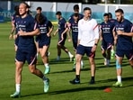 Croatia's players take part in a training session(AFP) Croatia's players take part in a training session(AFP)