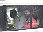 Arrested former Mumbai police officer Pradeep Sharma (centre).(HT Photo) Arrested former Mumbai police officer Pradeep Sharma (centre).(HT Photo)