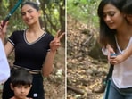 Shweta Tiwari with daughter Palak Tiwari and son Reyansh.