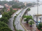 A view of the deserted streets as Goa government has imposed lockdown following the rising cases of Covid-19, in Panaji. A view of the deserted streets as Goa government has imposed lockdown following the rising cases of Covid-19, in Panaji.