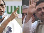 Mamata Banerjee (left) and Suvendu Adhikari Mamata Banerjee (left) and Suvendu Adhikari