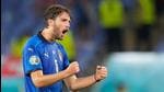 Italy's midfielder Manuel Locatelli celebrates scoring the team's first goal during the UEFA EURO 2020 Group A football match against Switzerland at the Olympic Stadium in Rome. (AFP) Italy's midfielder Manuel Locatelli celebrates scoring the team's first goal during the UEFA EURO 2020 Group A football match against Switzerland at the Olympic Stadium in Rome. (AFP)