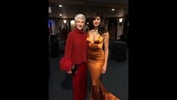 The image shows Pooja Batra with Elon Musk's mother Maye Musk.