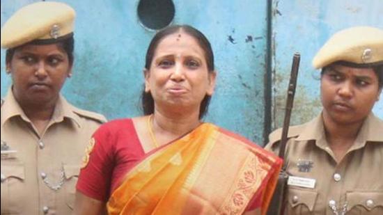 Life convicts in the Rajiv Gandhi assassination case, Nalini Sriharan and her husband Murugan, have been permitted by the Madras high court to make video calls to their relatives in Sri Lanka and the United Kingdom. (PTI PHOTO.) Life convicts in the Rajiv Gandhi assassination case, Nalini Sriharan and her husband Murugan, have been permitted by the Madras high court to make video calls to their relatives in Sri Lanka and the United Kingdom. (PTI PHOTO.)