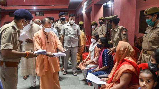 Uttar Pradesh chief minister Yogi Adityanath in Gorakhpur on Thursday. He has already visited 18 administrative divisions of the state. (PTI PHOTO) Uttar Pradesh chief minister Yogi Adityanath in Gorakhpur on Thursday. He has already visited 18 administrative divisions of the state. (PTI PHOTO)