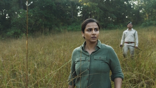 Sherni movie review: Vidya Balan in a still from Amit Masurkar's new film, out on Amazon Prime Video.