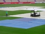 A super sopper is used to remove water after rain delayed start of the first day of the World Test Championship final(AP)