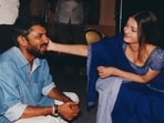 Aishwarya Rai Bachchan and Sanjay Leela Bhansali on the sets of Hum Dil De Chuke Sanam.