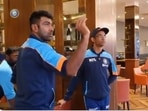 Ashwin throws a dart