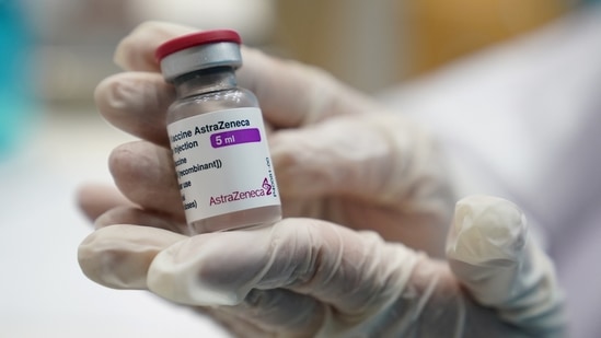 A health worker shows a vial of the AstraZeneca Covid-19 vaccine against the coronavirus disease (Covid-19).(Reuters)