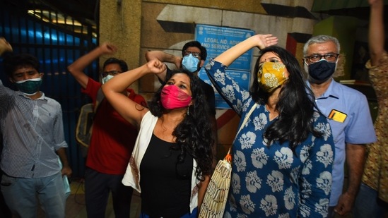 Narwal, Kalita and Tanha have also filed their caveats in the top court to ascertain no judicial orders are passed in the appeals without hearing them (Photo by Raj K Raj / Hindustan Times)(Raj K Raj/HT Photo) Narwal, Kalita and Tanha have also filed their caveats in the top court to ascertain no judicial orders are passed in the appeals without hearing them (Photo by Raj K Raj / Hindustan Times)(Raj K Raj/HT Photo)