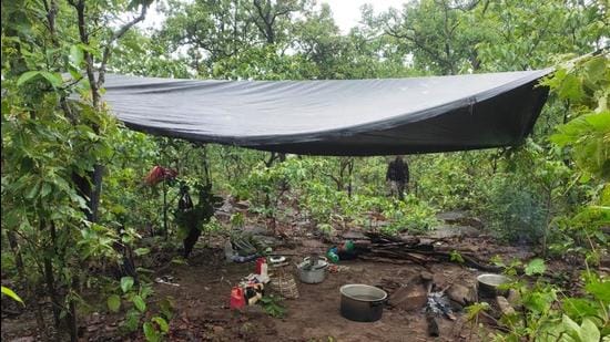 The site where Maoists were reportedly camping. (Chhattisgarh Police) The site where Maoists were reportedly camping. (Chhattisgarh Police)