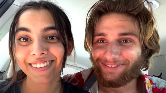 Aaliyah Kashyap and her boyfriend Shane Gregoire in her new vlog.