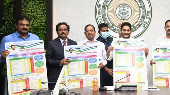 Andhra Pradesh chief minister YS Jagan Mohan Reddy during a launch event. (HT photo) Andhra Pradesh chief minister YS Jagan Mohan Reddy during a launch event. (HT photo)