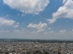 Clouds over the city on Saturday. (Photo by Sanchit Khanna/ Hindustan Times)(Sanchit Khanna/HT PHOTO) Clouds over the city on Saturday. (Photo by Sanchit Khanna/ Hindustan Times)(Sanchit Khanna/HT PHOTO)