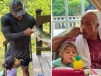 Dwayne Johnson with his daughters Tia and Jasmine. Dwayne Johnson with his daughters Tia and Jasmine.