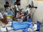 All the injured persons lived in the same N-block neighbourhood. (PTI Photo)(PTI) All the injured persons lived in the same N-block neighbourhood. (PTI Photo)(PTI)