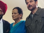 Anil Kapoor with late Milkha Singh and his wife Nirmal Kaur.