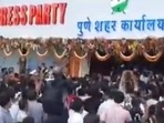 A massive crowding was witnessed at the inauguration of NCP's party office in Pune on Saturday. 